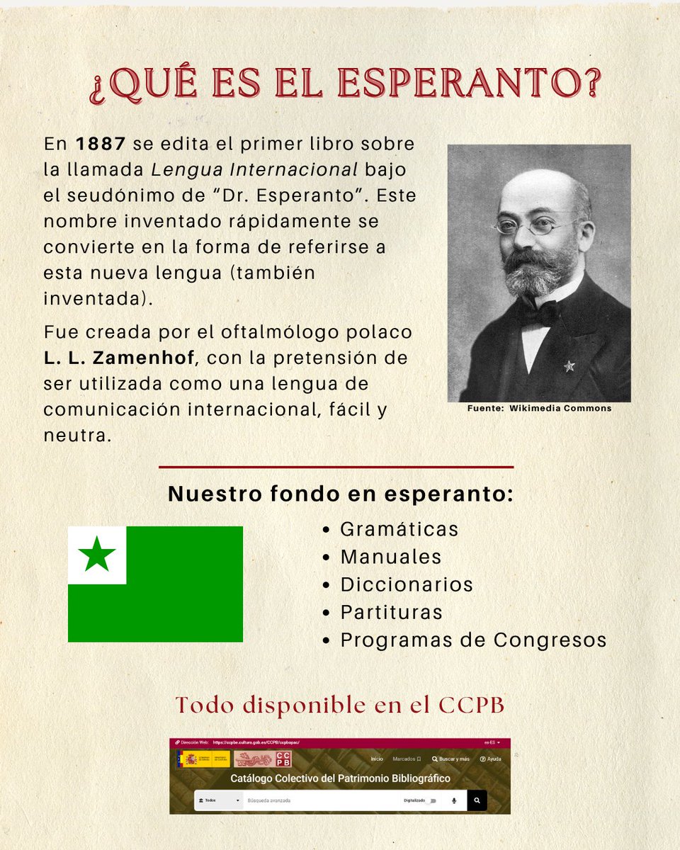 librolecturagob's tweet photo. En el #CCPB también se habla #esperanto. En nuestro catálogo podrás encontrar 📖 desde manuales de gramática hasta publicaciones periódicas.
🖱️ Explora el fondo en nuestro catálogo colectivo 👇
https:/ccpbe.cultura.gob.es/CCPBOPAC/cgi-ccpbopac/abnetop?ACC=258&DI=33
#Bibliotecas https://t.co/S7qchuRbsy