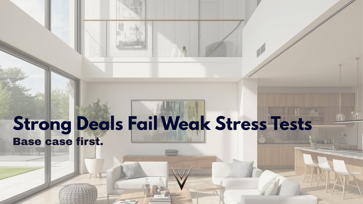 IreBerlin's tweet image. Strong deals fail weak stress tests.

Most projections assume stability.
Reality introduces variability.
Rates move.
Costs drift.
Vacancy appears.
Timelines slip.

Stress does not create problems.
It reveals weak assumptions.
Base case first.

#StressTest #Underwriting