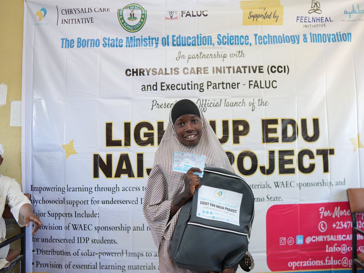 Street2School's tweet photo. You cant talk about girls’ edu w/out fixing the conditions that determine whether girls can stay, learn, &amp; succeed.

We are addressing barriers for 50 IDP girls, like WAEC cost, study materials &amp; Solar lamps to enable study after dark

Access + The right conditions matter. https://t.co/ctz8qIlp7Z