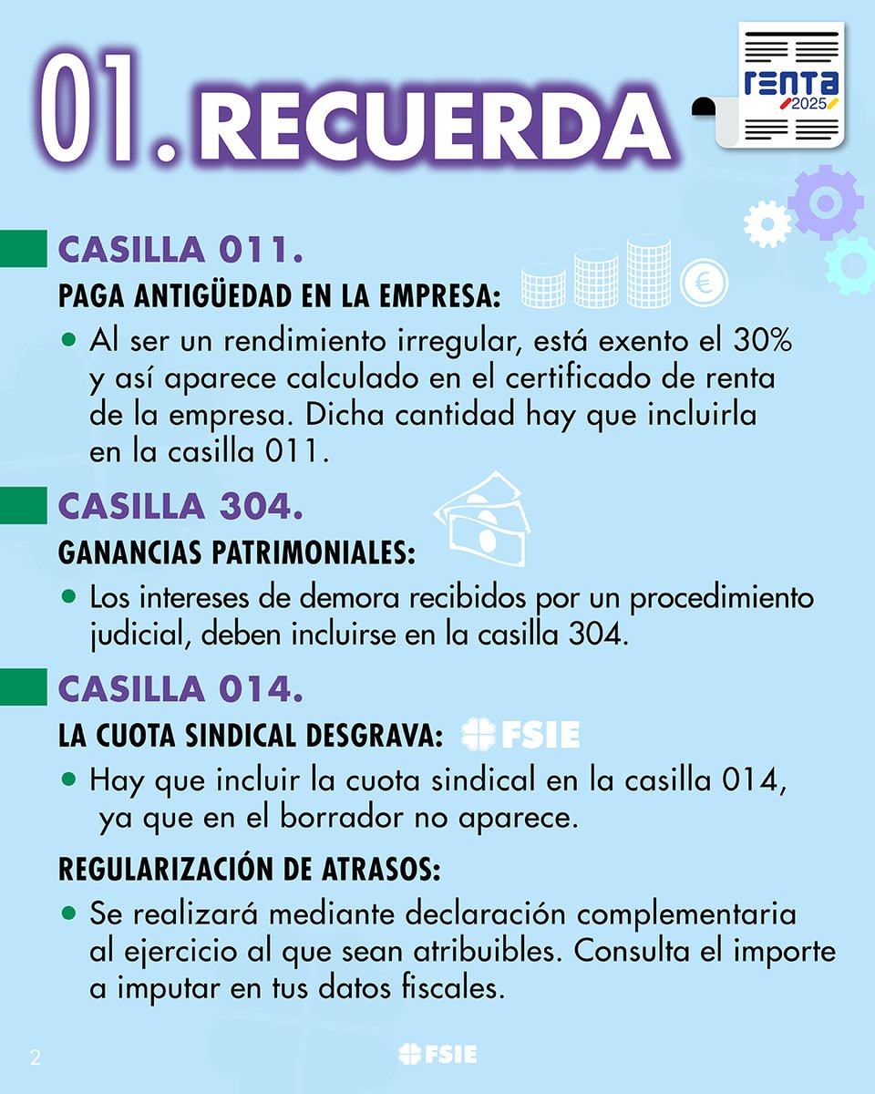 fsie_nacional's tweet image. 📅 ¡FSIE te informa! Arranca la Campaña de Renta 2025.

Repasamos el calendario completo de fechas clave y las casillas más importantes que debes revisar en tu borrador (¡no olvides la cuota sindical!).

No te pierdas los plazos 👇
fsie.es/actualidad-com…

#FSIE #Renta #Renta2025