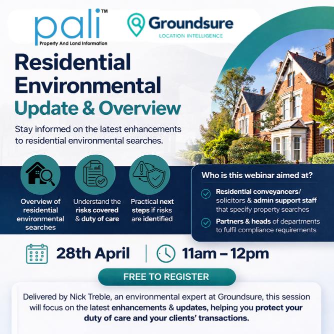 Paliltd's tweet photo. Conveyancers 📢

Join our upcoming webinar with @Groundsure, delivered by Nick Treble, where we'll break down key risks, recent updates &amp; what to do next when issues arise.

Register your free place here ➡️ https://t.co/cO6sHrdRoA

#PALI #Groundsure #Environmental #Webinar https://t.co/ao3ZuOaavo