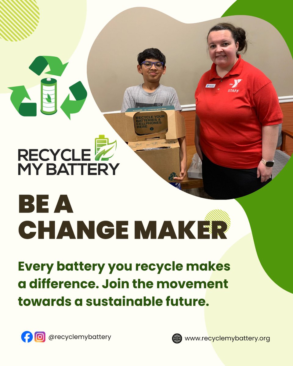 recycleabattery's tweet image. Be a Change Maker ♻️💚 Every battery you recycle makes a difference. Start today. Build a greener tomorrow.

🌐 recyclemybattery.org

#RecycleMyBattery #BeAChangeMaker #GoGreen #BatteryRecycling