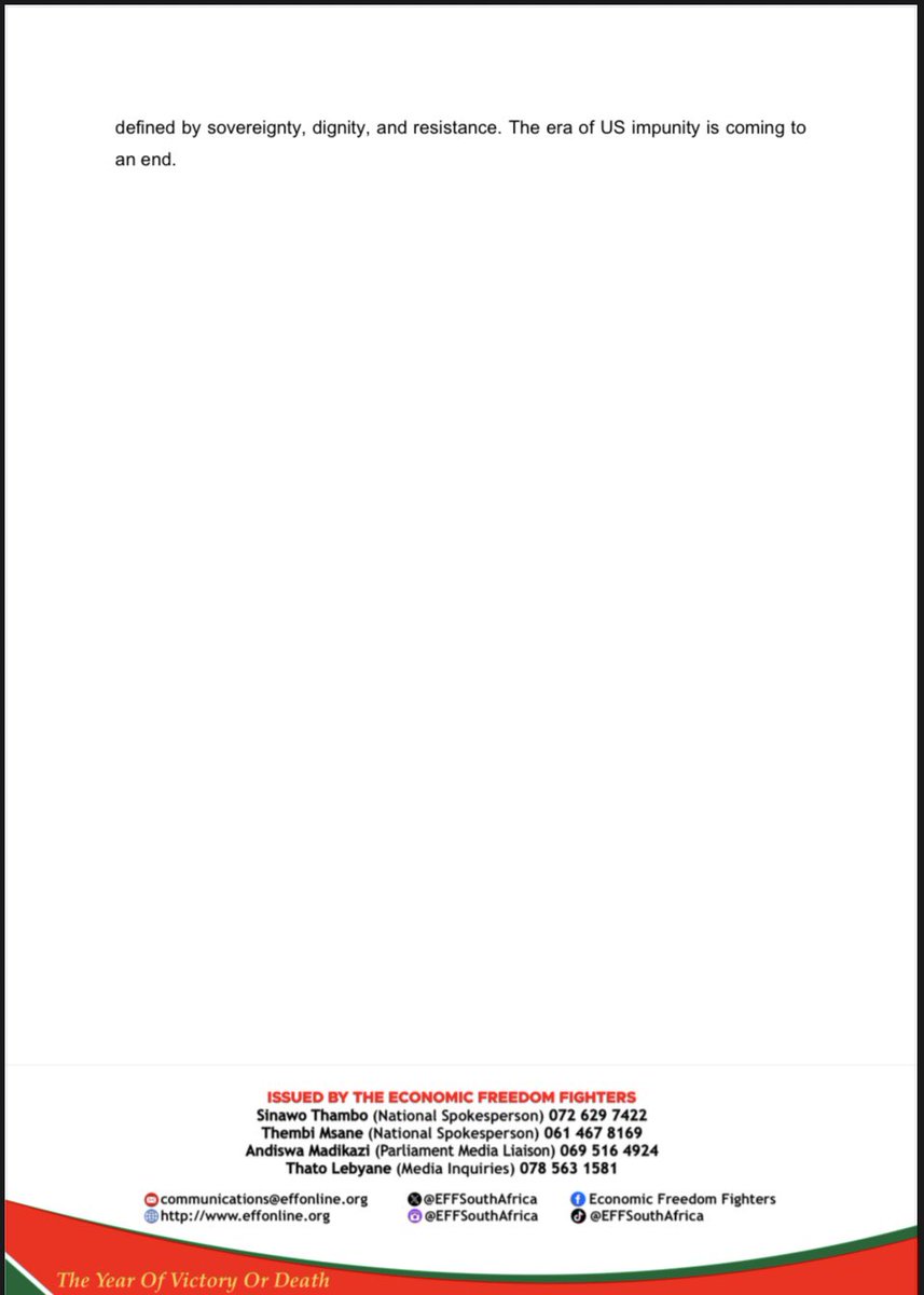 Economic Freedom Fighters tweet media