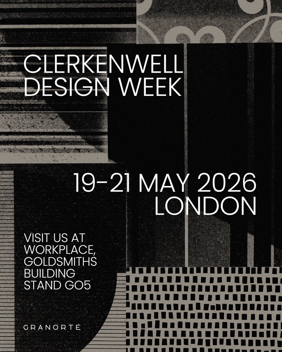 Granorte's tweet photo. Great news!
We’re heading to 𝗖𝗹𝗲𝗿𝗸𝗲𝗻𝘄𝗲𝗹𝗹 𝗗𝗲𝘀𝗶𝗴𝗻 𝗪𝗲𝗲𝗸 in London from 19–21 May.
You can find us at the 𝗪𝗼𝗿𝗸𝗽𝗹𝗮𝗰𝗲 𝗮𝘁 𝗚𝗼𝗹𝗱𝘀𝗺𝗶𝘁𝗵𝘀 𝗯𝘂𝗶𝗹𝗱𝗶𝗻𝗴, 𝘀𝘁𝗮𝗻𝗱 𝗚𝗢𝟱, where we’ll be showcasing our flooring, wall and ceiling solutions! https://t.co/hngXmfsg1j
