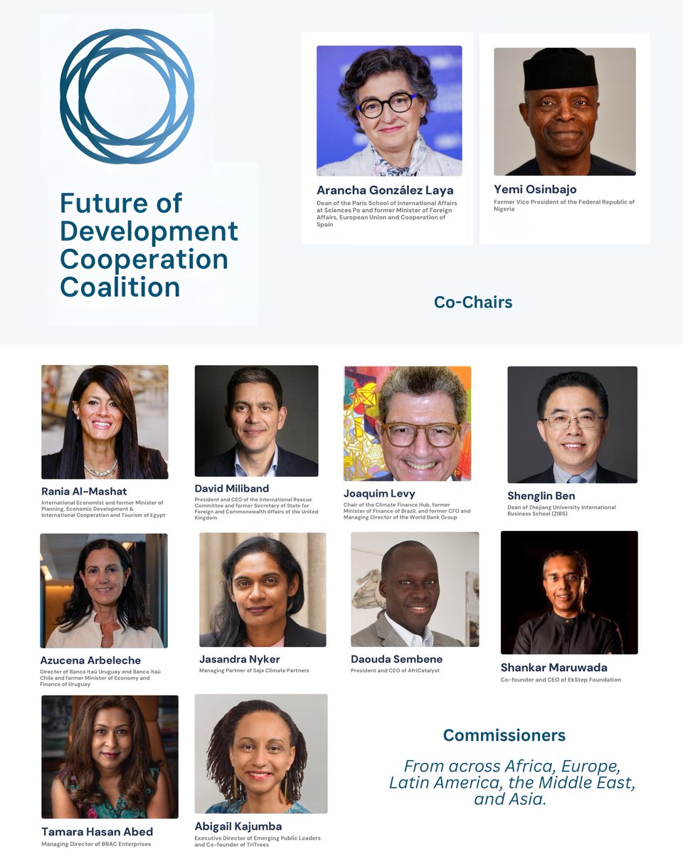 RaniaAlMashat's tweet image. Pleased to join the Future of Development Cooperation Coalition as a Commissioner! Co-hosted by @AcetforAfrica &amp;amp; @CGDev, the Coalition is an effort to rethink how #development cooperation can support countries in a changing world.

Our 1st meeting is next week at #SpringMeetings!