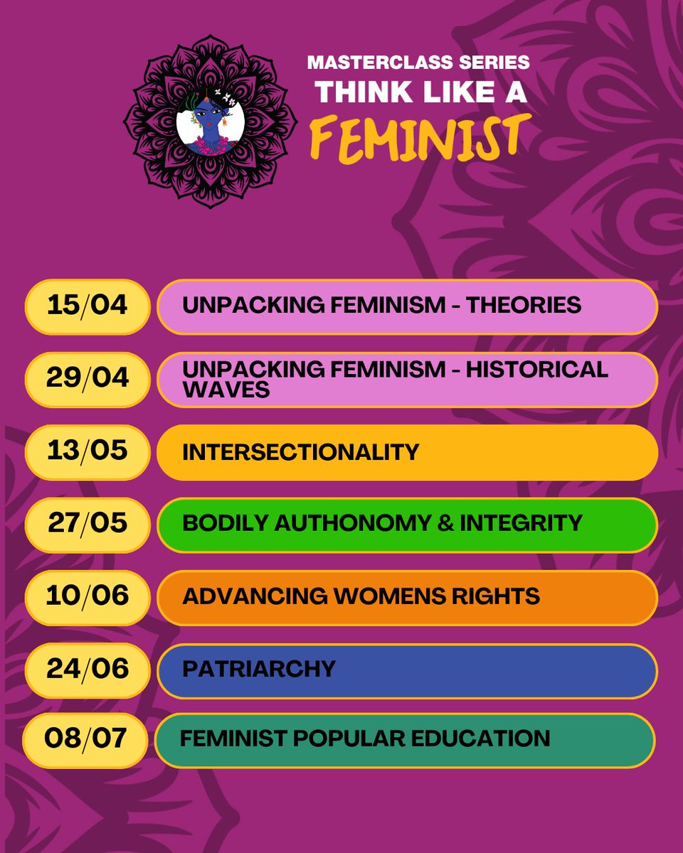 PlatformsGlobal's tweet photo. Join the free new masterclass series - Think Like a Feminist! 
Brought to you by Global Platforms & The OtherFWord,  these bi-weekly feminist masterclasses  will be unpacking big topics and feminist ideas through participatory learning and reflection.

Register https://t.co/Y7LQXk1j62