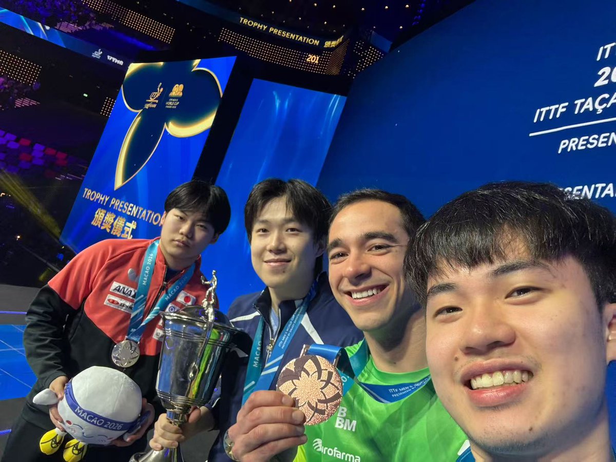 OBANASports's tweet photo. 2026 ITTF World Cup Recap 🏓
Sun Yingsha: 3-PEAT World Cup champion — HISTORY MADE.🥳
Wang Chuqin: first World Cup title with a legendary comeback.💪
#ITTFWorldCup #Macao2026 #TableTennis #OBANA #Sunyingsha #wangchuqin https://t.co/tZgMydNCa6