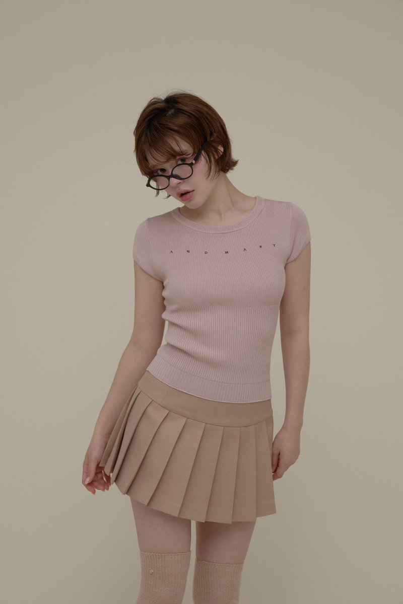 Mary logo silk tops color pink/black ¥9,900-tax in さらりとした