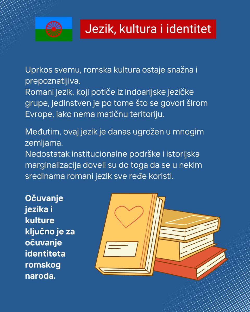 GradjanskiCenSr's tweet photo. 8. april – Međunarodni dan Roma.
Podsećanje na istorijsko stradanje, ali i današnje izazove: siromaštvo, diskriminaciju i nejednakost.
Ravnopravnost mora biti stvarnost, ne samo ideja. ✊
#Romi #8april #LjudskaPrava #Jednakost #gcs https://t.co/Rz0S2LqSe7