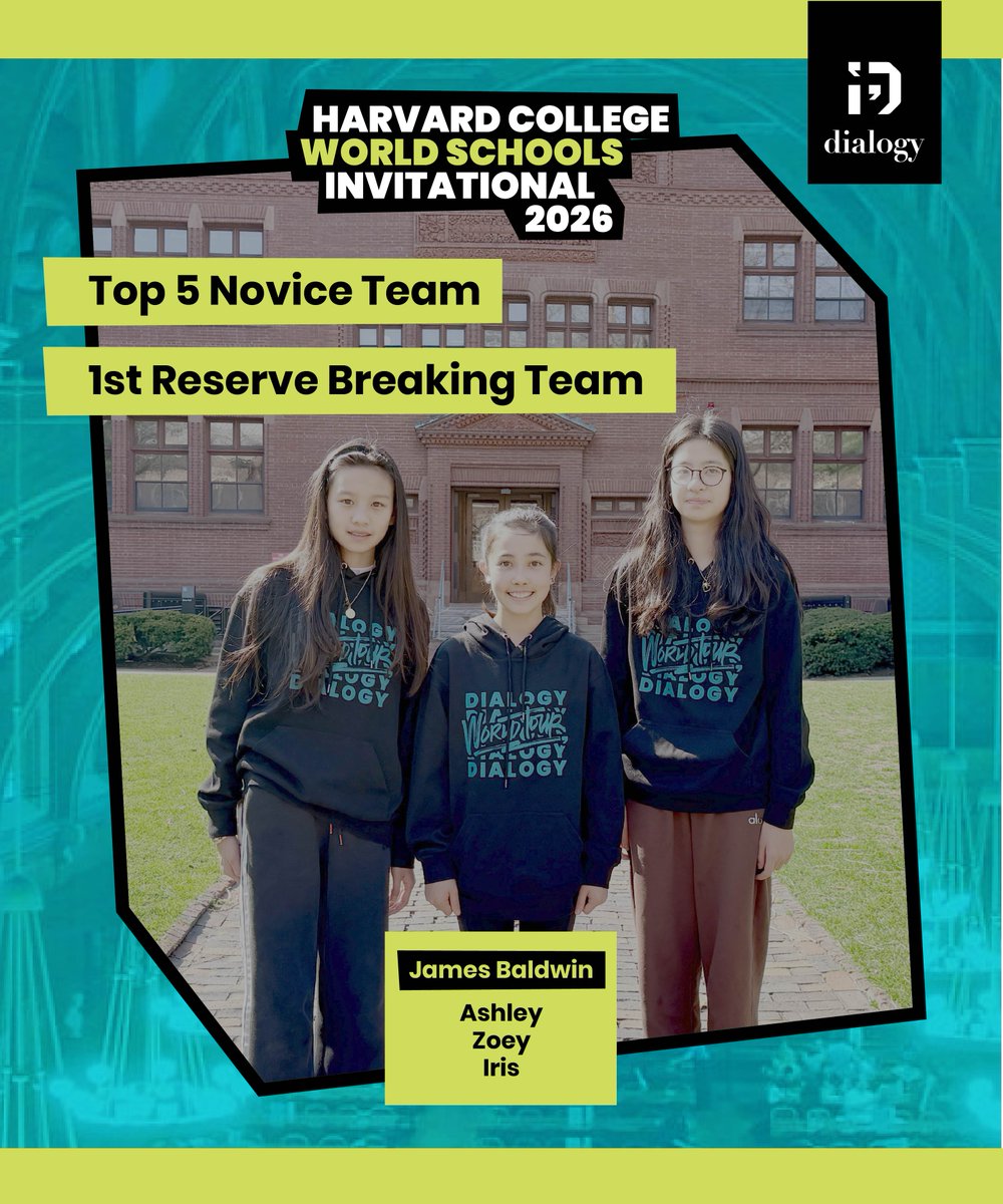 DialogyShanghai's tweet image. Congrats to our Dialogy teams at the Harvard College World Schools Invitational 2026. 🎉

Proud of the effort and growth shown in every round. On to the next! 💪

#competitions #worldtour #dialogy #debate #wsdc