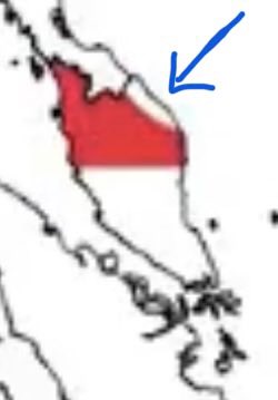 Its Singaporean flag. The white part is actually the moon

Stop embarrassing yourself