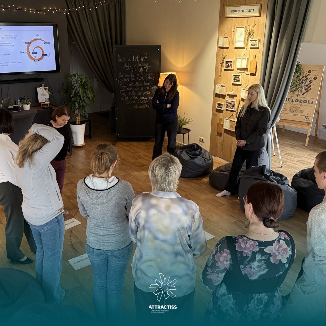 attractiss's tweet image. 💡#ATTRACTISS training in Latvia

At LLKC’s training centre in Lielozoli, Marleen Gysen (Boerenbond) delivered an ATTRACTISS training for advisors. 

🔄Spiral of Innovation
🧰Hands‑on ATTRACTISS toolbox
🌱Real advisory cases 

👉buff.ly/8oz845L 

#AKIS #CapacityBuilding