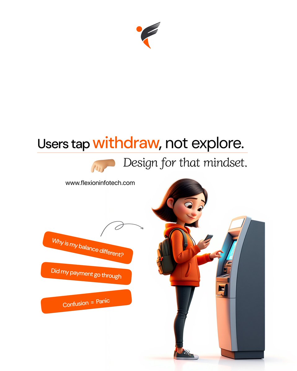 flexion_info's tweet image. Users open your fintech app with one goal in mind - withdraw, check balance, confirm money.
If that moment feels confusing, panic kicks in and trust drops.

#flexioninfotech #fintechapp #usertrust #digitalpayments #appdesign`