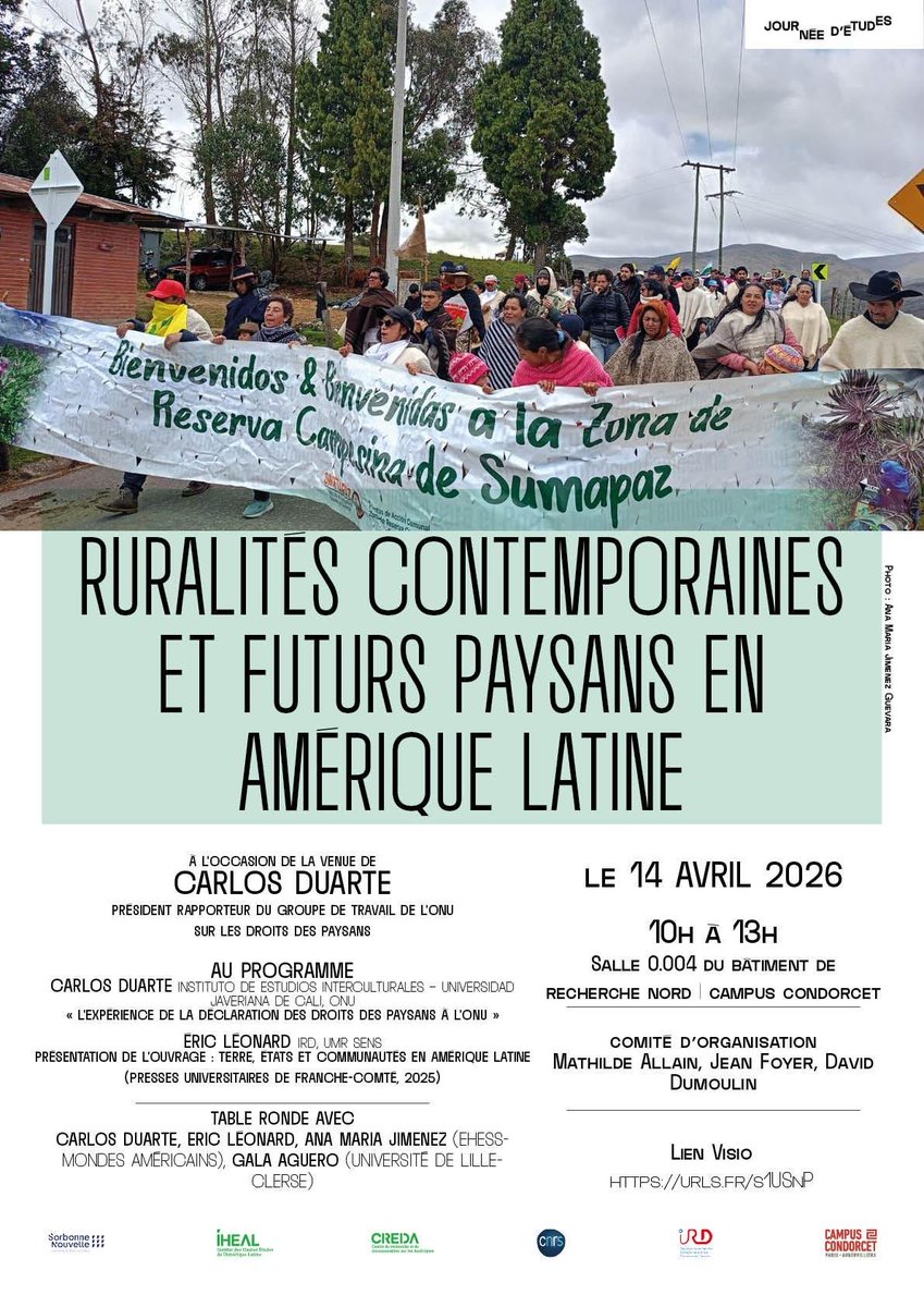 ViaCampesinaBE's tweet photo. 📅 14 avril 2026 🕑 10:00-13:00
📍 Paris (France) & Online 📡
📢 Journée d’études avec Carlos Duarte
🌐👨🏽🌾🌾 Ruralités contemporaines & futurs paysans en Amérique latine
➡️ https://t.co/nTbCzAMSp3
👉https://t.co/odu7BJEvUe
#UNDROP #DroitsPaysans #DerechosCampesinos #PeasantsRights https://t.co/ugJnK7HE6r