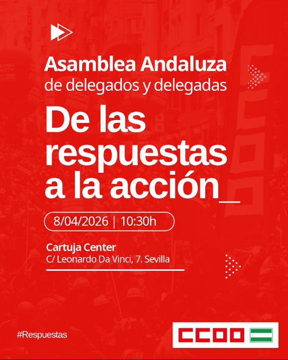 ccoo_cbc's tweet photo. Airbus Cádiz está presente junto a  2000 delegados y delegadas en la Asamblea andaluza  denominada DE LAS RESPUESTAS A LA ACCIÓN que se celebra en estos momentos en Sevilla con la participación de los Secretarios Generales nacional y andaluz Unai Sordo y Nuria López https://t.co/KXNw30pBZ4