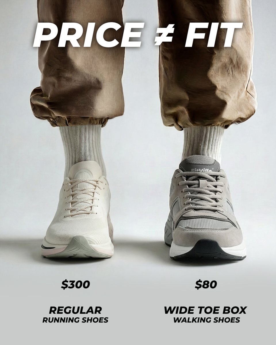 TheFitVille's tweet photo. A $300 running shoe is worse for most people over 50 than an $80 wide-fit walking shoe.
Here's the thing nobody in the shoe industry wants to say out loud 👇
#FitVille #WalkingShoes #WideToeBox https://t.co/938q0GW8w6