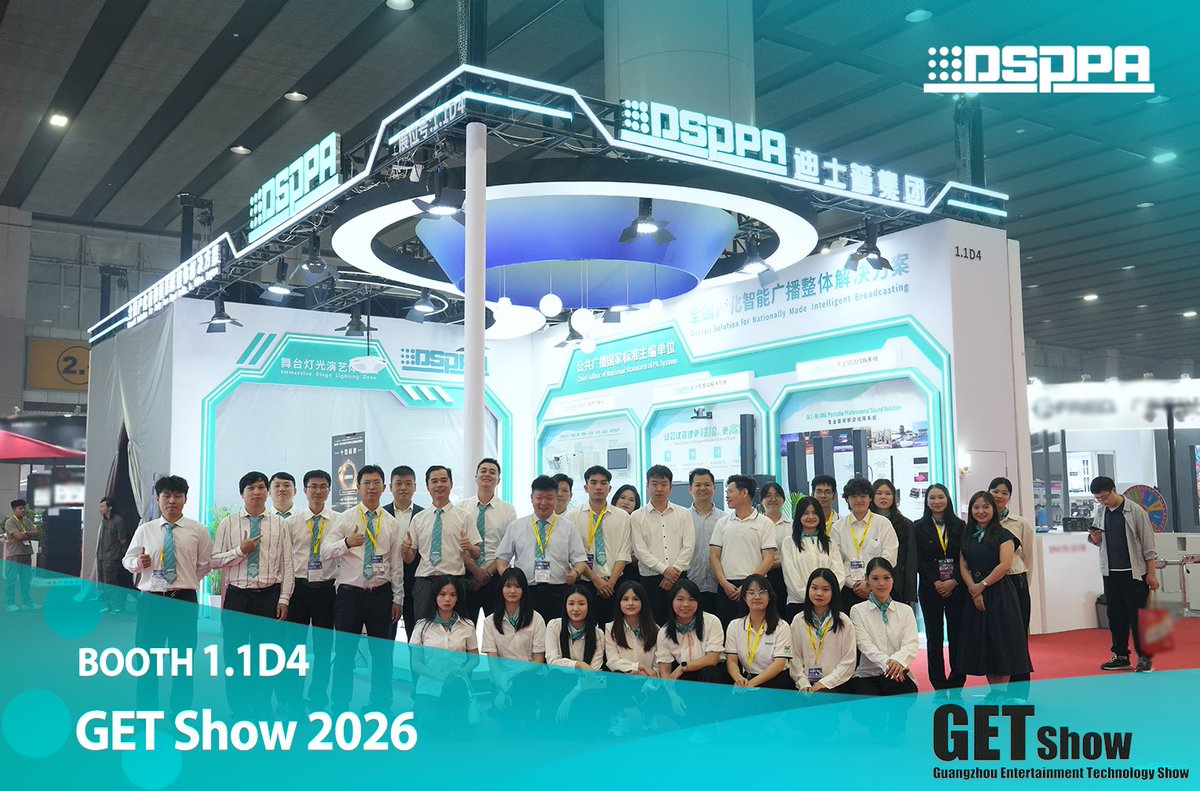 GuangzhouDSPPA's tweet image. 🎉🔜 #DSPPA | That's a Wrap on #GETshow 2026! See You Next at Beijing #Infocomm.

🎊Beijing Infocomm 2026
🗓 Date: April 15–17, 2026
📍 Venue: DSPPA Booth EC3-01, China National Convention Center (CNCC)

dsppatech.com
dsppacs.com