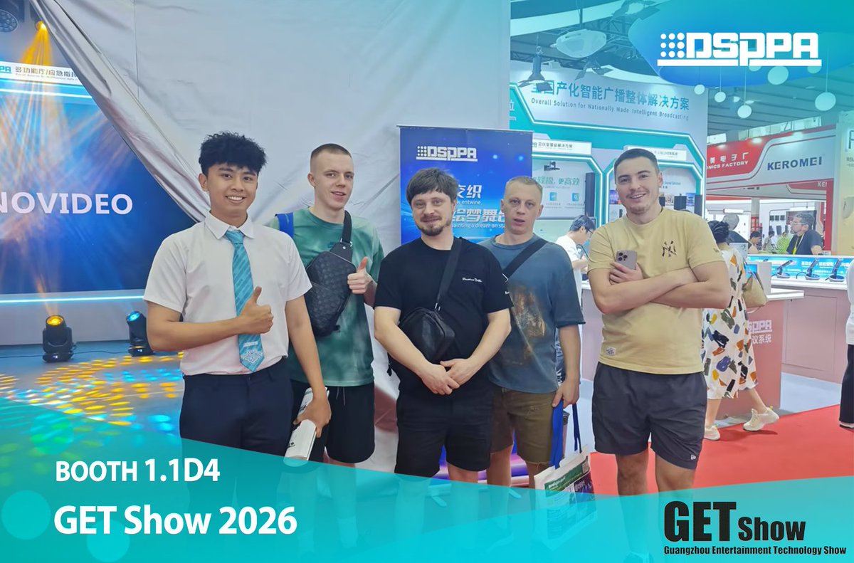 GuangzhouDSPPA's tweet image. 🎉🔜 #DSPPA | That's a Wrap on #GETshow 2026! See You Next at Beijing #Infocomm.

🎊Beijing Infocomm 2026
🗓 Date: April 15–17, 2026
📍 Venue: DSPPA Booth EC3-01, China National Convention Center (CNCC)

dsppatech.com
dsppacs.com