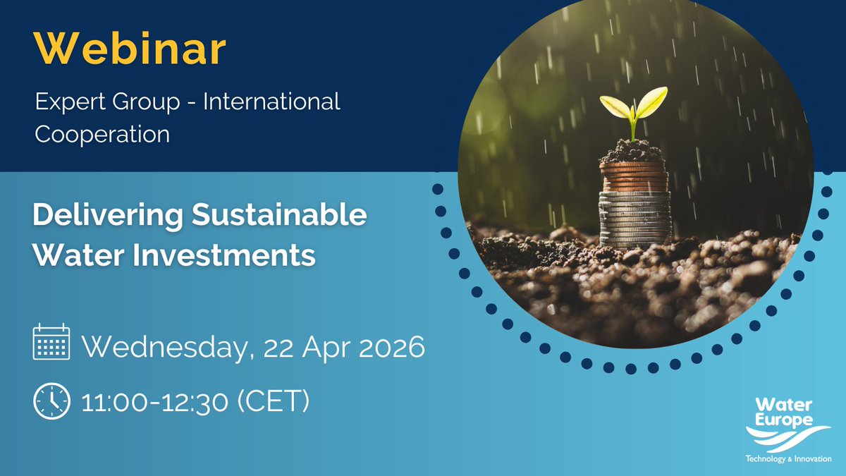 H20EU's tweet image. 💰Are you interested in the success of water #investments? Make sure to attend our webinar on April 22.

Learn how to build institutional trust and ensure long-term returns for #sustainable #water projects.

🗓 22 April | 11:00 CET
🎟️Register: watereurope.eu/event/deliveri…