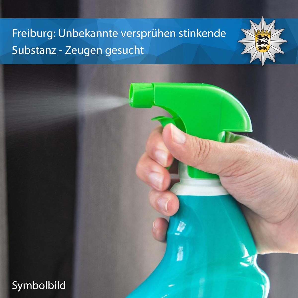 PolizeiFR's tweet image. #Freiburg: Unbekannte versprühen stinkende Substanz - Zeugen gesucht: presseportal.de/blaulicht/pm/1… 

Wer Hinweise zu den Jugendlichen geben kann oder durch den Vorfall verletzt wurde, wird gebeten, sich mit dem PRev Freiburg-Nord  unter ☎️  0761 882-4221 in Verbindung zu setzen.