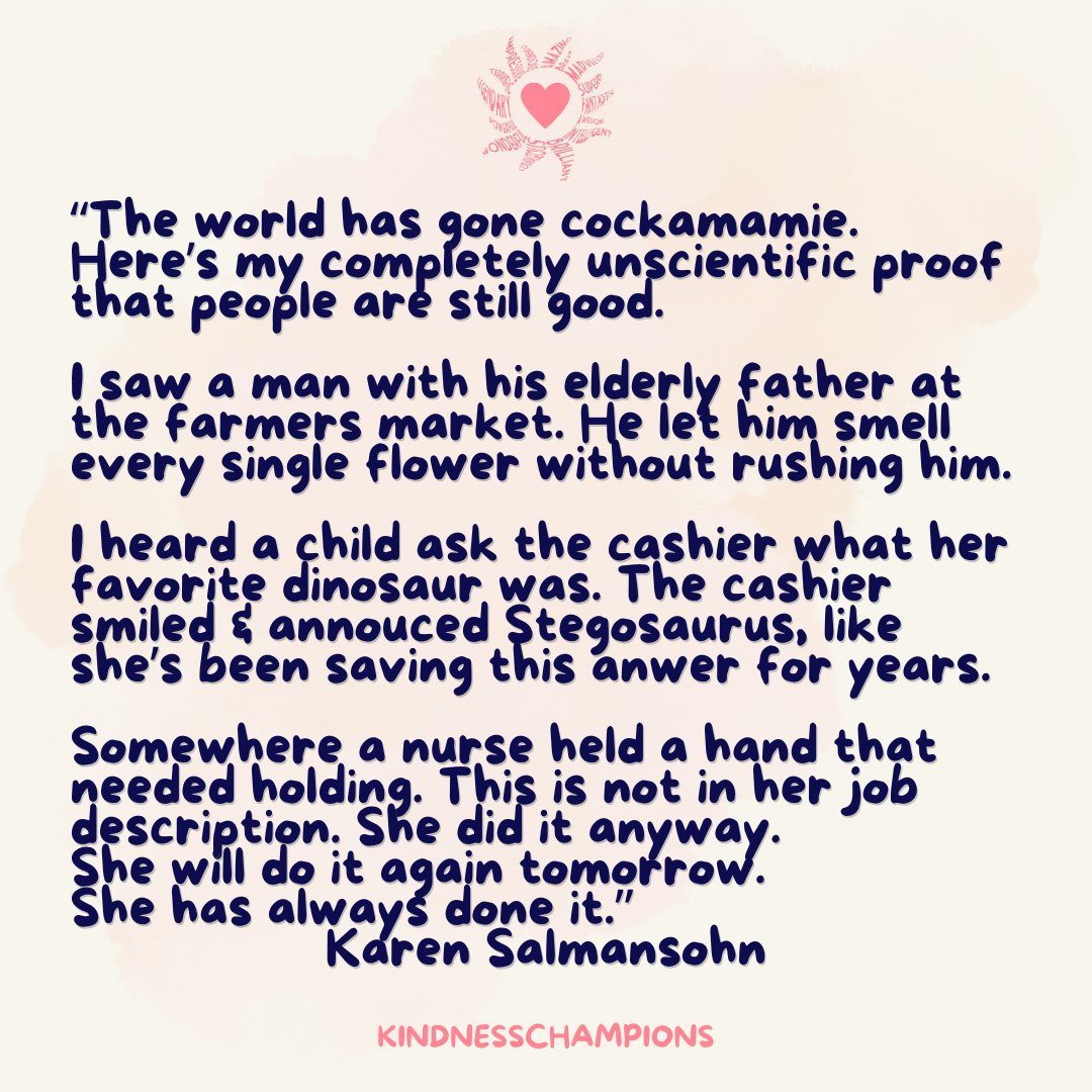 KindnessChamps's tweet image. Kindness Champions people are still good🥰
We Love You❤️
#StrongerTogether💪🏼💪🏻💪🏽💪🏿💪🏾
#Ubuntu🌻
#peoplearestillgood💝
#KarenSalmansohn🌟