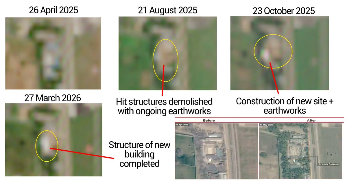 Koshur2620's tweet image. 📌 Garrison Engineer, Airforce station Udhampur, Jammu &amp;amp; Kashmir

Low resolution image has revealed the repair process of the building hit on 10 May 2025