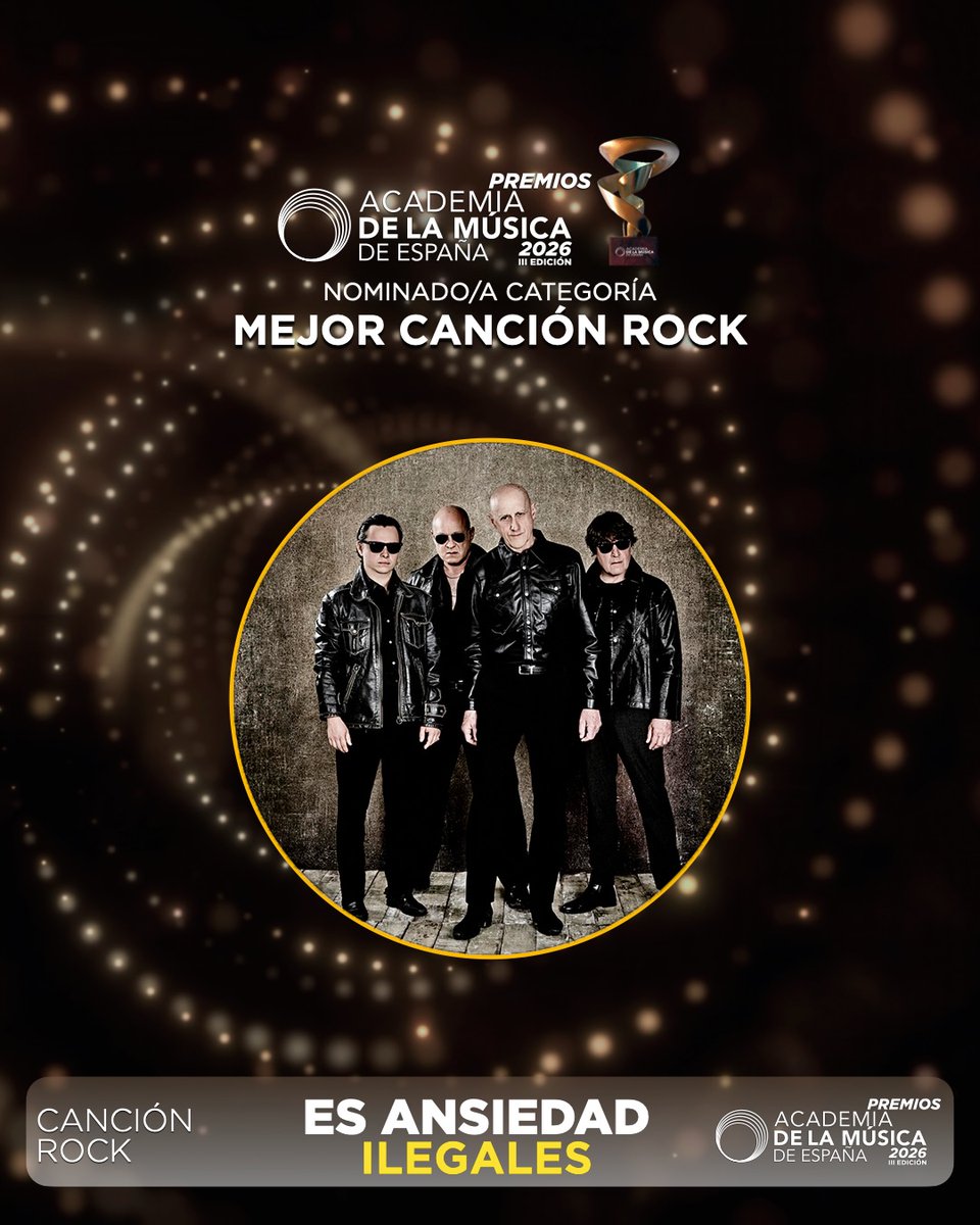 Ataque360's tweet photo. @IlegalesRock nominados a mejor álbum de rock "Joven y arrogante" y a mejor canción de rock "Es ansiedad" en los premios de la @academusica https://t.co/Tqpe6VTgpc