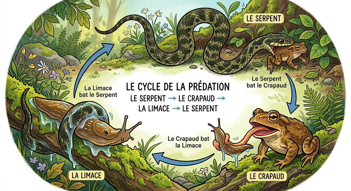 Arconoide's tweet photo. @senssylee Dans le conte japonais c'est le serpent qui bat le crapaud, le crapaud qui bat la limace et la limace qui bat le serpent. https://t.co/jQsx1e0gtZ