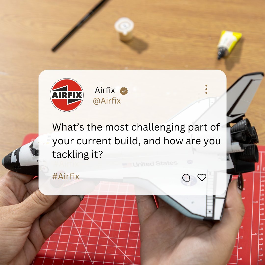 Airfix's tweet image. What’s the most challenging part of your current build, and how are you tackling it?

Drop your answers in the comments 👇

#Airfix #ScaleModelling #ScaleModels #PlasticKits