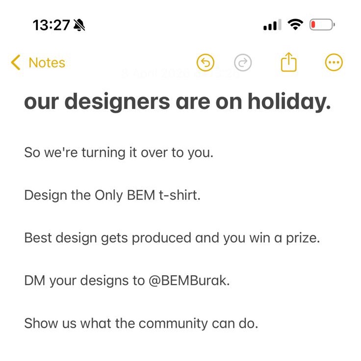 BemFunding's tweet image. We need a t-shirt. 

Our designers are on holiday. 

You design it, we produce it.

DM -&amp;gt; @BEMBurak