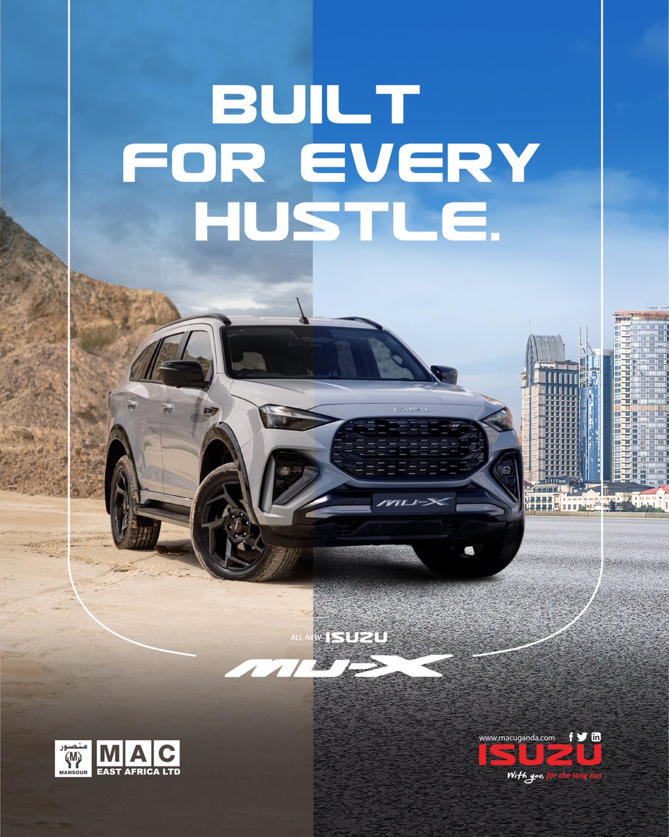IsuzuUganda's tweet image. The Isuzu MU‑X is more than power. It’s the choice that keeps your family safe.

Experience the highest standard of safety, engineered to protect what matters most.

Learn more: macuganda.com/isuzu/vehicles…

#WithYouForTheLongRun #DriveWithConfidence