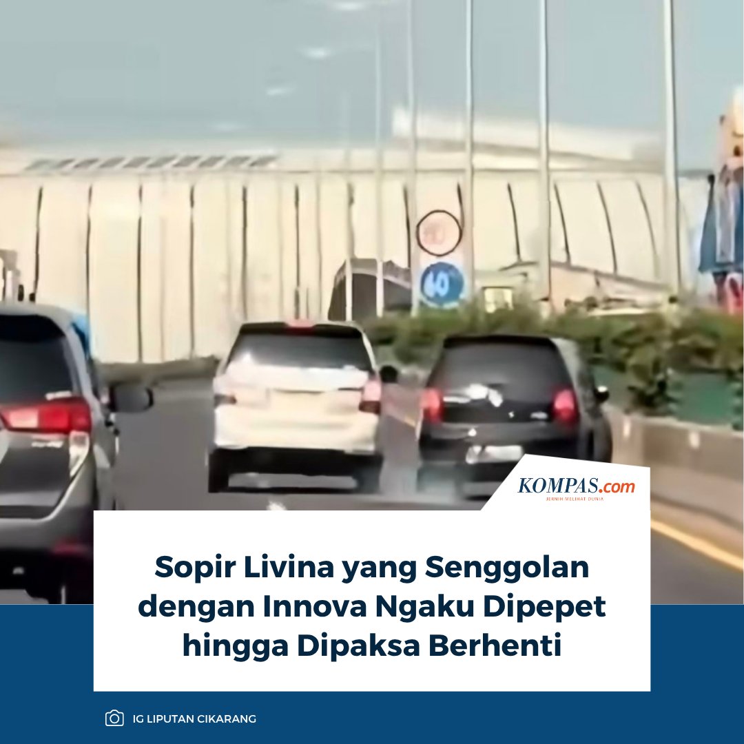 kompascom's tweet image. “Sehingga MW takut dan menancapkan gasnya, namun tetap saja kendaraan B 1856 URB (Innova silver) mengejar sambil memepet. Livina trus berupaya mendahului tapi tetap dihalang,” kata Ojo Ruslani.

Baca selengkapnya: megapolitan.kompas.com/read/2026/04/0…

~SN #livinavsinnova #viral #jakarta
