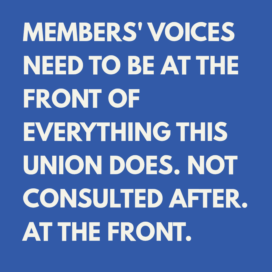 Calum_G_SW's tweet photo. Members' voices need to be at the front of everything this union does.
Not consulted after decisions are made. At the front. Shaping everything.
If you pay your subscription to this union, you should see your voice reflected in what it does.
#SWUElection #SocialWorkersUnion https://t.co/oQFxbIRLxA