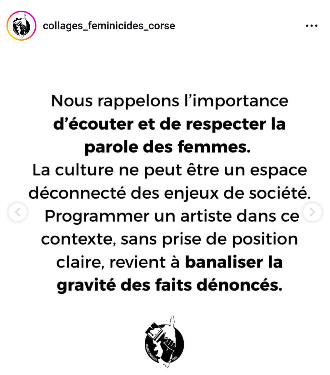 LesGrenades_'s tweet photo. Merci aux colleuxes en #Corse de dénoncer la venue de l'agresseur multirécidiviste #PatrickBruel au Festival d'#Erbalunga.
HONTE sur qui légitime les violeurs en les invitant sur les scènes et théâtres !
@MeTooMusic @MeTooMedia_ @Marsactu @Telerama @lesinrocks https://t.co/AopMlRcvRi