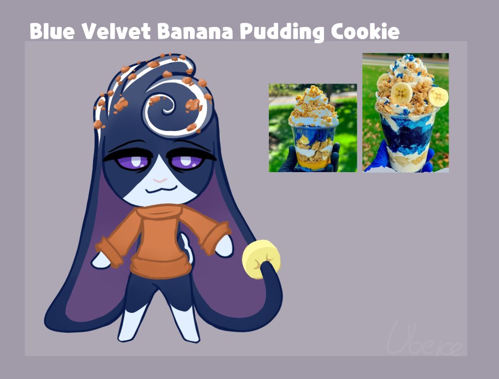 Ubeice_'s tweet photo. Cookies I did for two amazing people i met at #MarchHotel 
#cookierunkingdom #crk 

-Black Sesame Panna Cotta Cookie OC: Cameraman by: @DyingEnddy  
-Blue Velvet Banana Pudding Cookie OC: Velvet by: Vee https://t.co/lPH1knhSkv