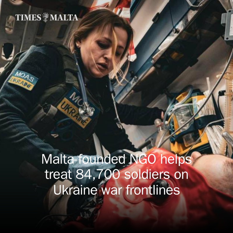 TheTimesofMalta's tweet photo. Malta-founded NGO helps treat 84,700 soldiers on Ukraine war frontlines https://t.co/jDJdmB5KoN https://t.co/K3NvBfwuuc