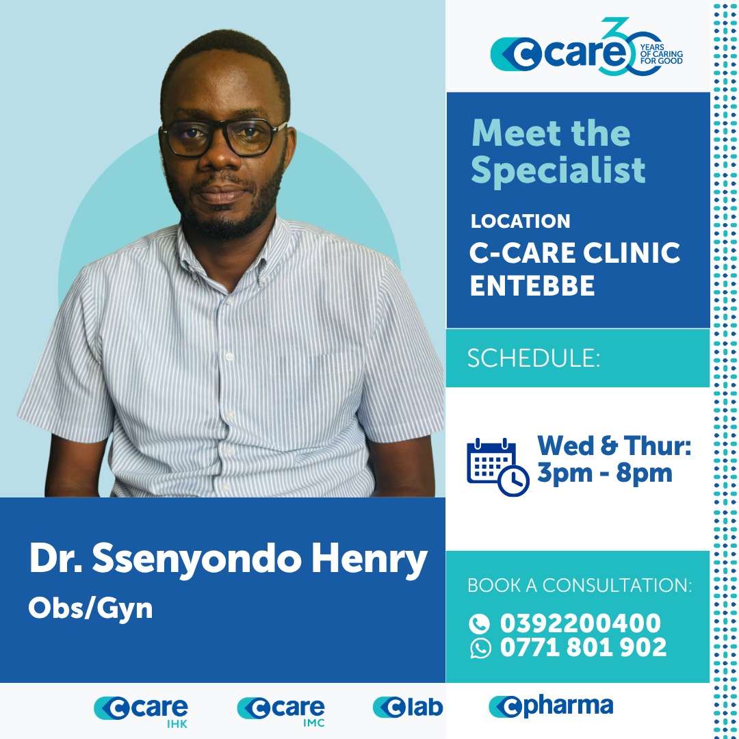 C_Care_Uganda's tweet image. Good care begins with the right specialist.

Meet Dr. Ssenyondo Henry
Book your consultation today!

#MeetTheSpecialist #Ccare #TrustedCare