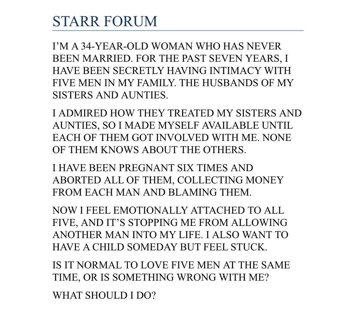 msamishikah's tweet photo. Guys!! What do you think about this? What would you do? #StarrForum #StarrDrive https://t.co/xmRbV6efwv