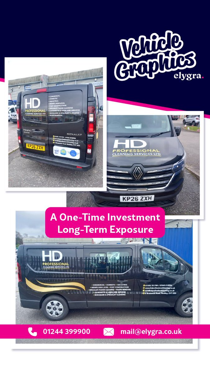 elygramarketing's tweet image. That van’s either winning you work… or it isn’t.
Another one done for HD Professional Cleaning Services 👌
From plain van – rolling advert in under a week.
Unbranded? You’re missing leads every day.
📩 Let’s get it working for you.
#vehiclegraphics #vangraphics #vehiclebranding