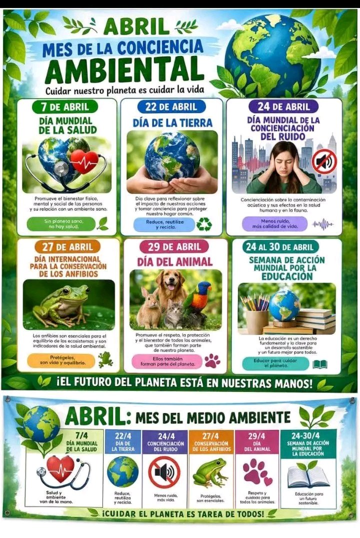 ! Mes de la conciencia ambiental! Las personas están constantemente interactuando con el medio ambiente  y este beneficia a los seres vivos pero cuando lo  agredimos nos lo cobra y de mala manera, tú eres parte del medio ambiente  y te favorece !Cuidemos la naturaleza!