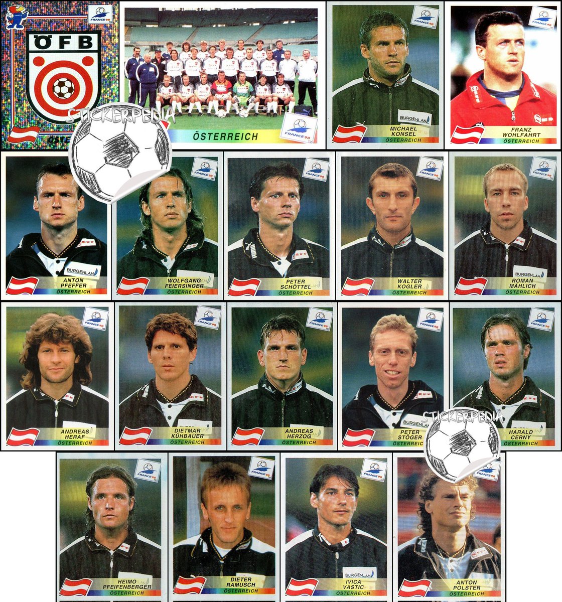 Stickerpedia1's tweet image. Austria WC 1998 #panini