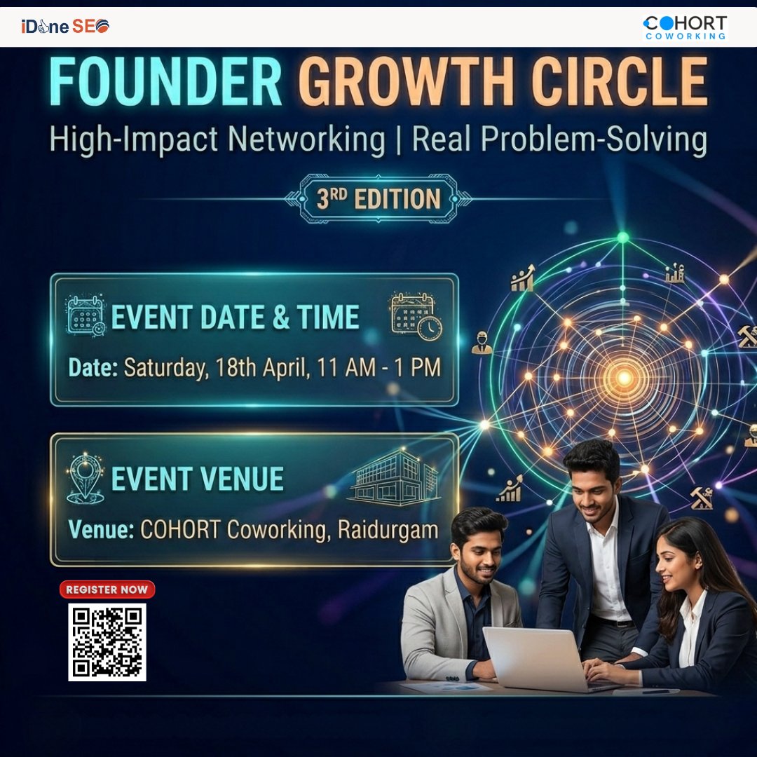 idoneseo's tweet photo. 🚀 Founder Growth Circle – 3rd Edition

“Finding the right people is harder than building the product.”

A curated circle for:
• Real conversations
• Meaningful connections
• Practical insights

📍 Hyderabad 🗓️ April 18 🕚 11 AM

👇 Registration link in comments https://t.co/gcShE0jJQA