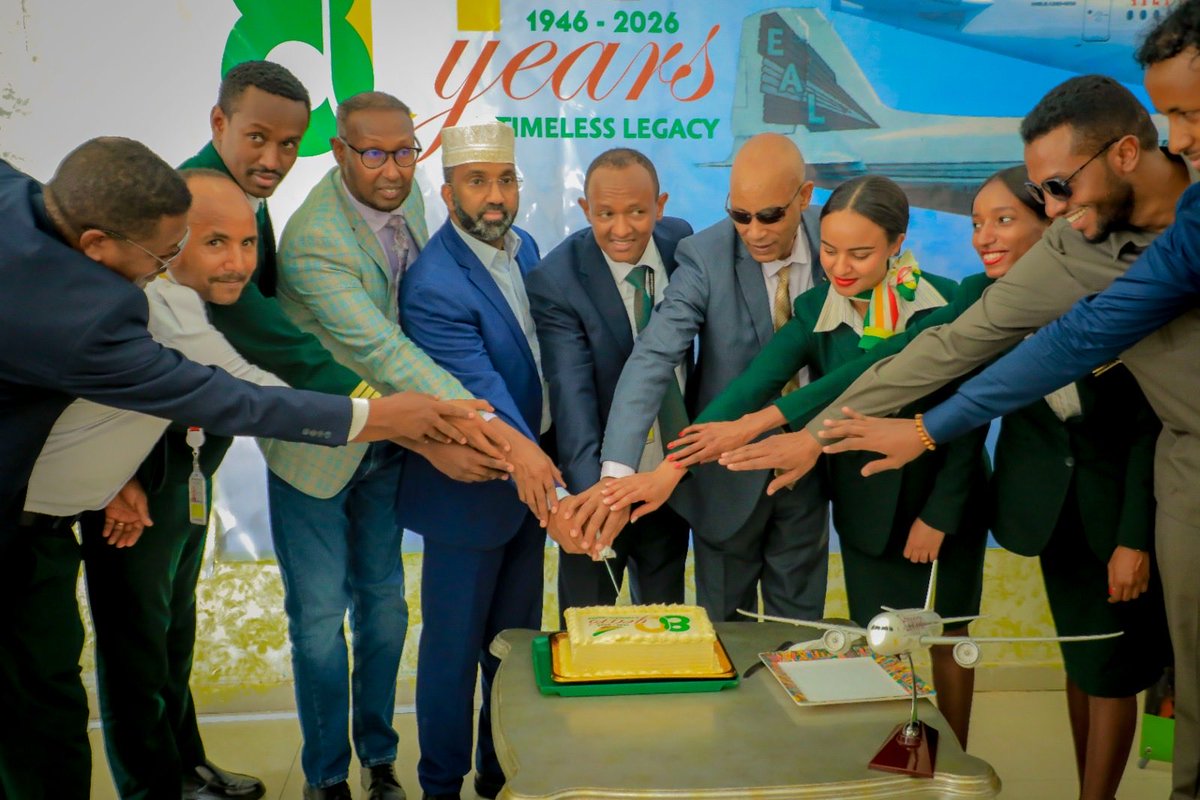 MocaaPL's tweet photo. The new Minister of Aviation and Airports of the Puntland Government, Hon. Abdifatah Ugaas Yaasiin, accompanied by the Director General of the Ministry, Mr. Maax Gabobe, attended a well-organized event marking the anniversary of the founding of Ethiopian Airlines. https://t.co/AtIQ0k9pU7