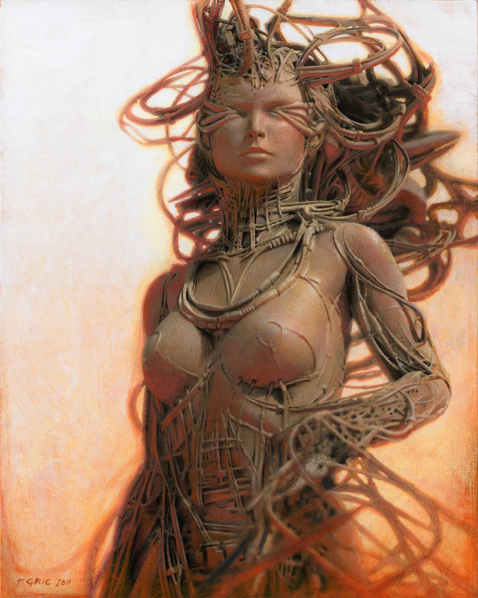 gricp's tweet image. In 2011 while working on "Gynoid IV"
Acrylic on fiberboard, 40 x 32 cm / 15.75 x 12.6 in

#originalpainting #originalart #originalartwork #surrealart #gric #petergric