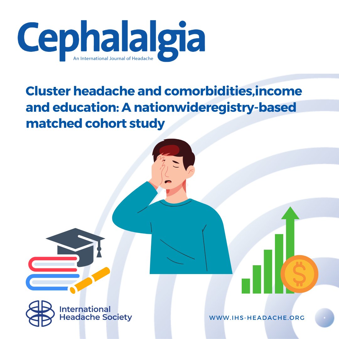 JCephalalgia's tweet image. New in Cephalalgia!
This Norwegian registry-based matched cohort study found a substantial and increasing burden of comorbidities, and lower income and education in people with cluster headache compared to controls.
journals.sagepub.com/doi/10.1177/03…
 #clusterheadache #migraine #headache