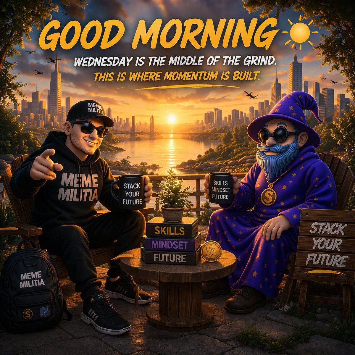 TheCryptoFunk's tweet image. Good Morning #Crypto and $STKR fam! ☀️
It’s Wednesday… the middle of the grind.

Most people slow down here—
we lock in.

Stack your skills.
Stack your mindset.
Stack your future.

♟️ This is where momentum is built.

@SkillSTKR #SkillStacking @MemeMilitiaNFT #WednesdayWisdom