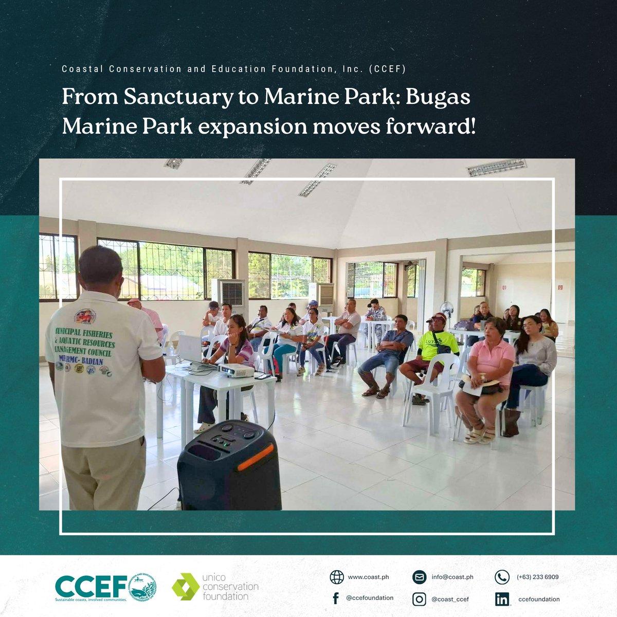 CCEF_PH's tweet photo. March 3–4, 2026 | Badian, Cebu — Fisherfolks, local leaders, and partners gathered at the MFARMC Meeting. Together, they agreed to expand the Bugas Marine Sanctuary from 10 hectares to 65 hectares.

𝘙𝘦𝘢𝘥 𝘮𝘰𝘳𝘦: https://t.co/4QqLVW1qfy https://t.co/wW93uzIIrG