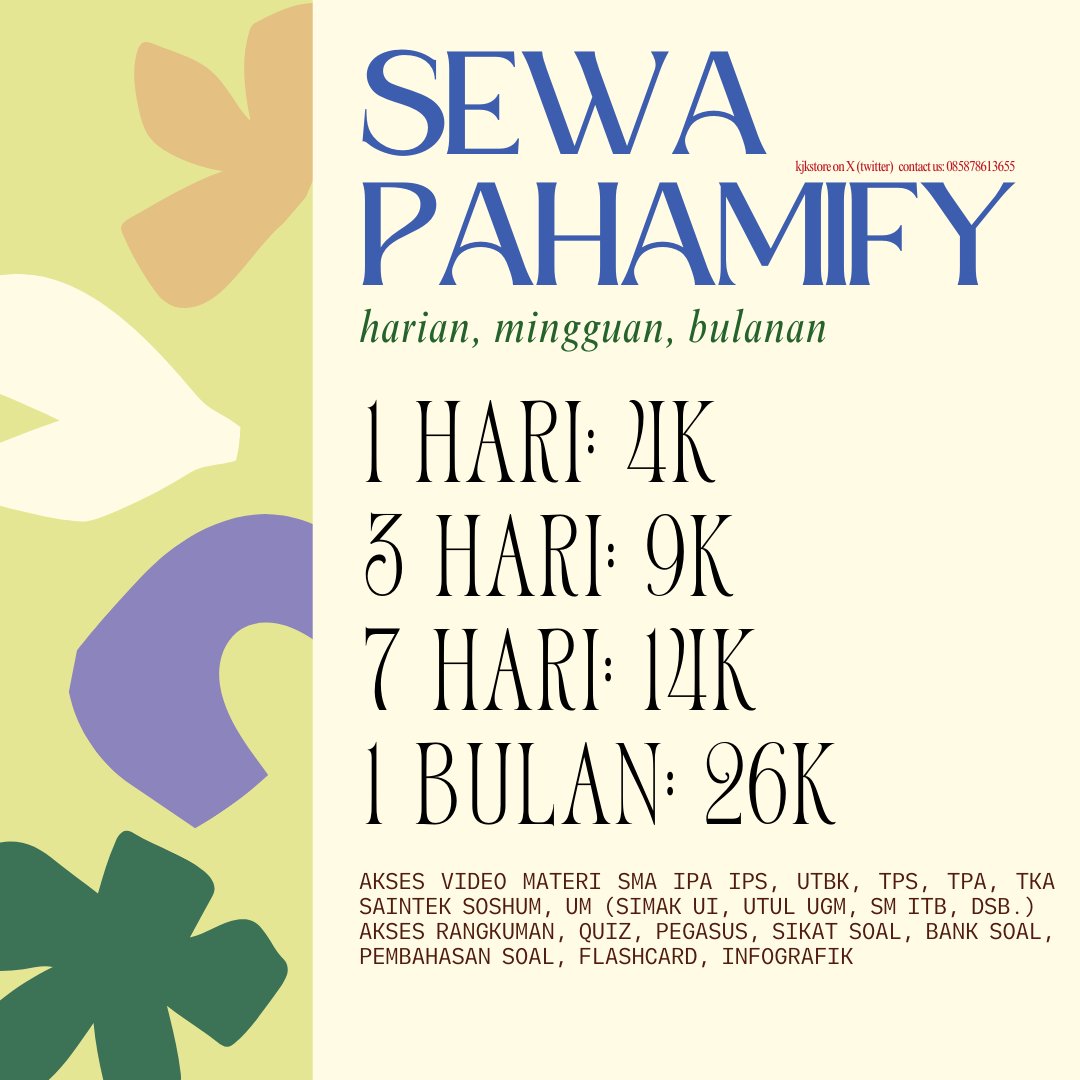 sharing zenius & pahamify 95k 2025/2026 tweet media