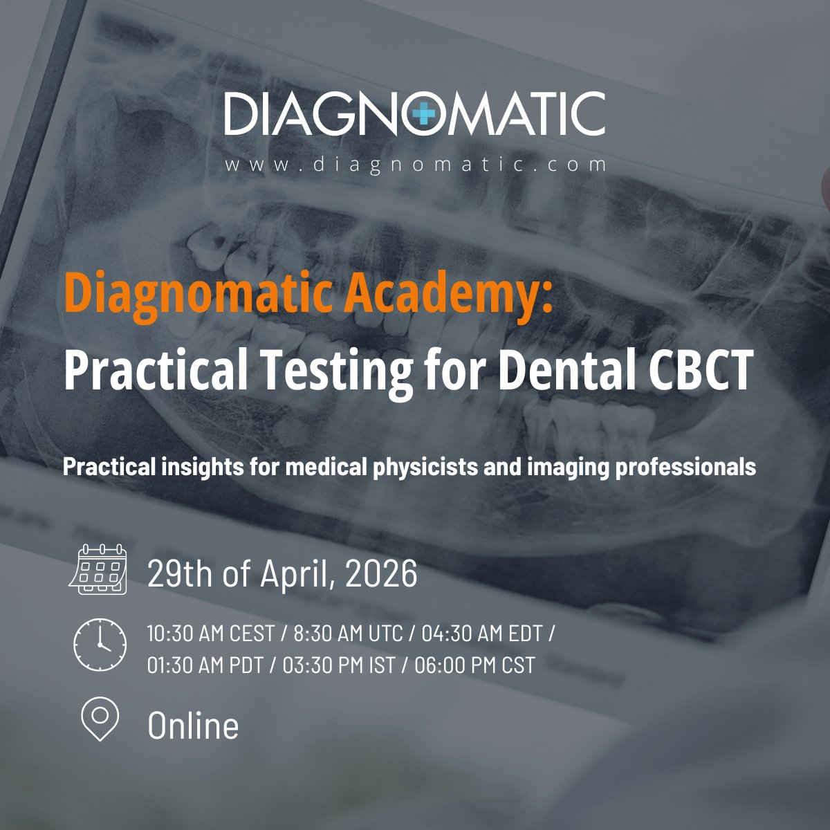 diagnomatic's tweet photo. 🦷 Join Diagnomatic Academy for an Expert Webinar!
Discover how to plan and perform CBCT quality tests in a structured, efficient way. 
👉 Register now to secure your spot: https://t.co/BO8TDt9sH2

#DentalImaging #CBCT #DentalRadiology #Webinar #DiagnomaticAcademy https://t.co/xCtDb5yTqe