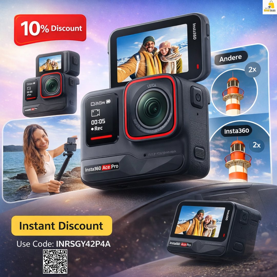 G2G_Deals's tweet image. Your adventures deserve PRO quality 🎥
Upgrade to the Insta360 Ace Pro 🚀

🔥 10% OFF with code: INRSGY42P4A
Don’t miss out!
#Insta360 #AcePro #TechDeal #ActionCamera